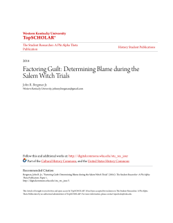 Factoring Guilt: Determining Blame during the Salem Witch Trials