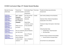 CCSS Curriculum Map: 6th Grade Social Studies