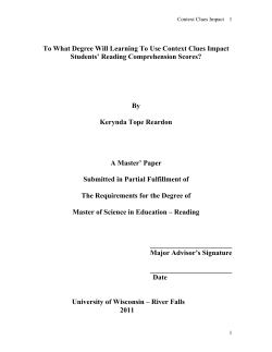 To What Degree Will Learning To Use Context Clues Impact