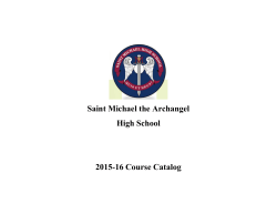 2015-2016 Course Catalog - Saint Michael the Archangel High School