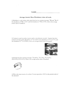 NAME Average Atomic Mass Worksheet: show all work.