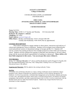 EDUC 2110 - Augusta University