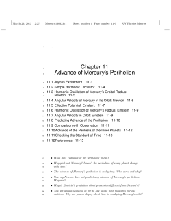 Chapter 11 Advance of Mercury`s Perihelion