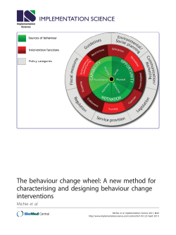 The behaviour change wheel: A new method for