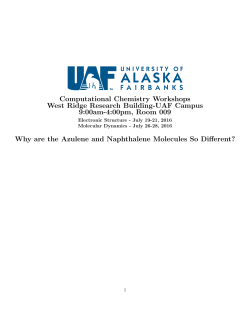 Computational Chemistry Workshops West Ridge Research