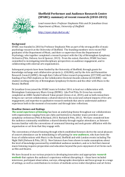 SPARC Research Summary - The University of Sheffield