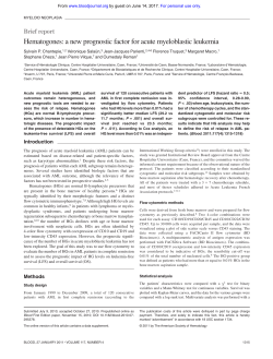 Hematogones: a new prognostic factor for acute myeloblastic leukemia
