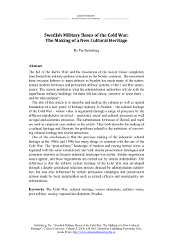 Swedish Military Bases of the Cold War: The Making of a New