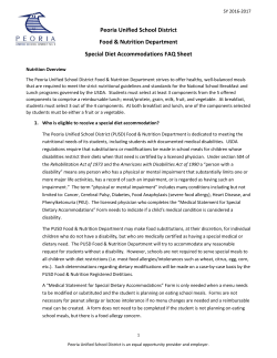 Special Dietary Needs FAQ - Peoria Unified School District
