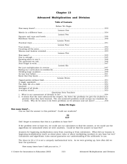 Chapter 13 Advanced Multiplication and Division