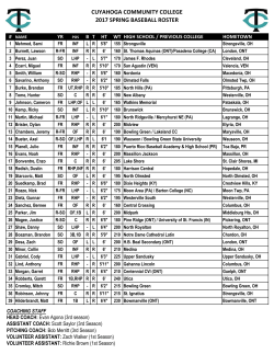 Roster - Cuyahoga Community College