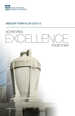 Medium-term Plan 2010-12 - Achieving Excellence Together