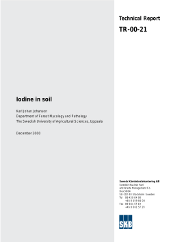 Iodine in soil - Svensk K&auml;rnbr&auml;nslehantering AB