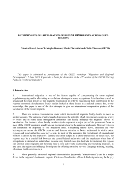 1 DETERMINANTS OF LOCALIZATION OF RECENT