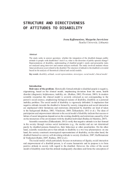 STRUCTURE AND DIRECTIVENESS OF ATTITUDES TO DISABILITY