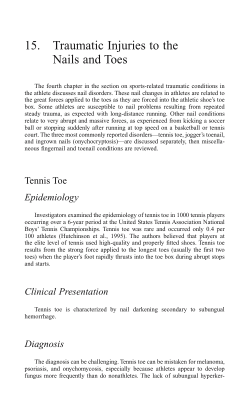 15. Traumatic Injuries to the Nails and Toes