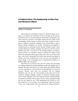 A Political Union: The Relationship of Alice Paul