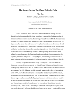 The Smoot-Hawley Tariff and Crisis in Cuba