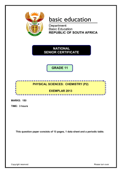 Physical Sciences P2 Grade 11 Exemplar 2013