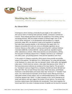 Stocking the Home - Digest: A Journal of Foodways and Culture