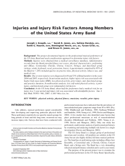 Injury Risk - Marching Band Member Wellness