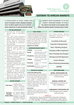 Gateway to African Market - The Nigerian Stock Exchange