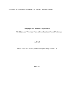 RUNNING HEAD: GROUP DYNAMICS IN MATRIX