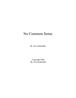 No Common Sense - Stanford University