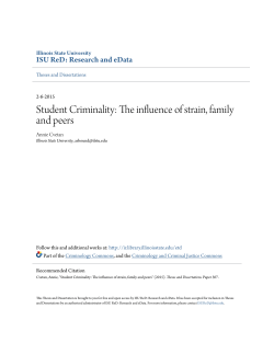 Student Criminality: The influence of strain, family and peers