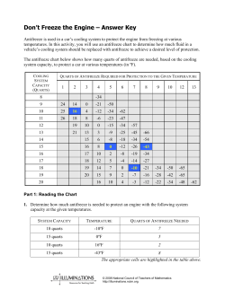 Don`t Freeze the Engine &ndash; Answer Key - Illuminations