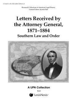 Letters Received by the Attorney General, 1871-1884