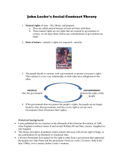 John Locke`s Social Contract Theory