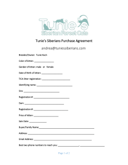 Sales Agreement - Tunie`s Siberians