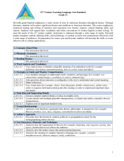 1 21st Century Learning Language Arts Standard Grade 11