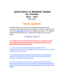 Schedule Adjustments - School District of Springfield Township