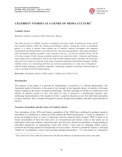 celebrity stories as a genre of media culture