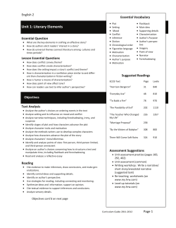 Unit 1: Literary Elements