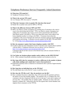 Telephone Preference Service Frequently Asked Questions
