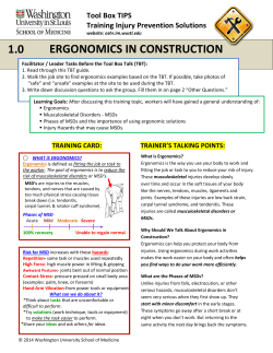 Ergonomics in Construction