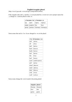 English irregular plural