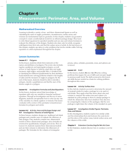 Chapter 4 Measurement: Perimeter, Area, and Volume