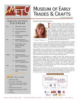 Spring 2016 - Museum of Early Trades and Crafts