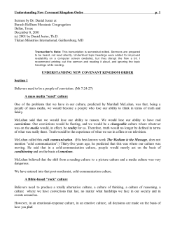 Understanding New Covenant Kingdom Order