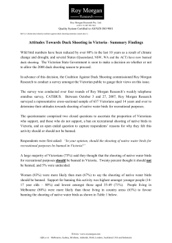 Read Summary Report - Coalition Against Duck Shooting