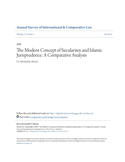 The Modern Concept of Secularism and Islamic Jurisprudence: A