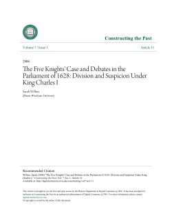 The Five Knights` Case and Debates in the Parliament of 1628