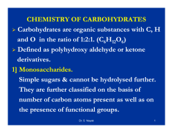 Chemistry of Carbohydrates