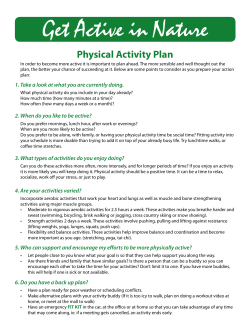 Physical Activity Plan