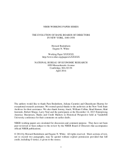 NBER WORKING PAPER SERIES THE EVOLUTION OF BANK