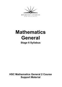 HSC Mathematics General 2 Course Support